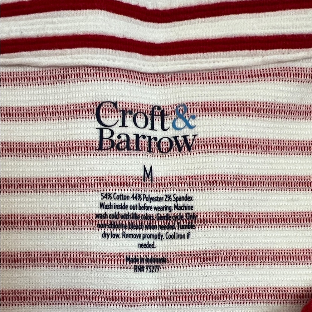 Croft & Barrow Red and White Striped Top - Picture 6 of 9